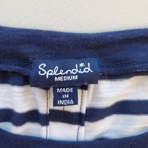 Anthropologie Splendid Striped Navy & White Tee - Picture 9 of 11